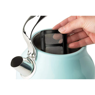 Haden Heritage 1.7 Liter Stainless Steel Body Retro Electric Kettle, Turquoise