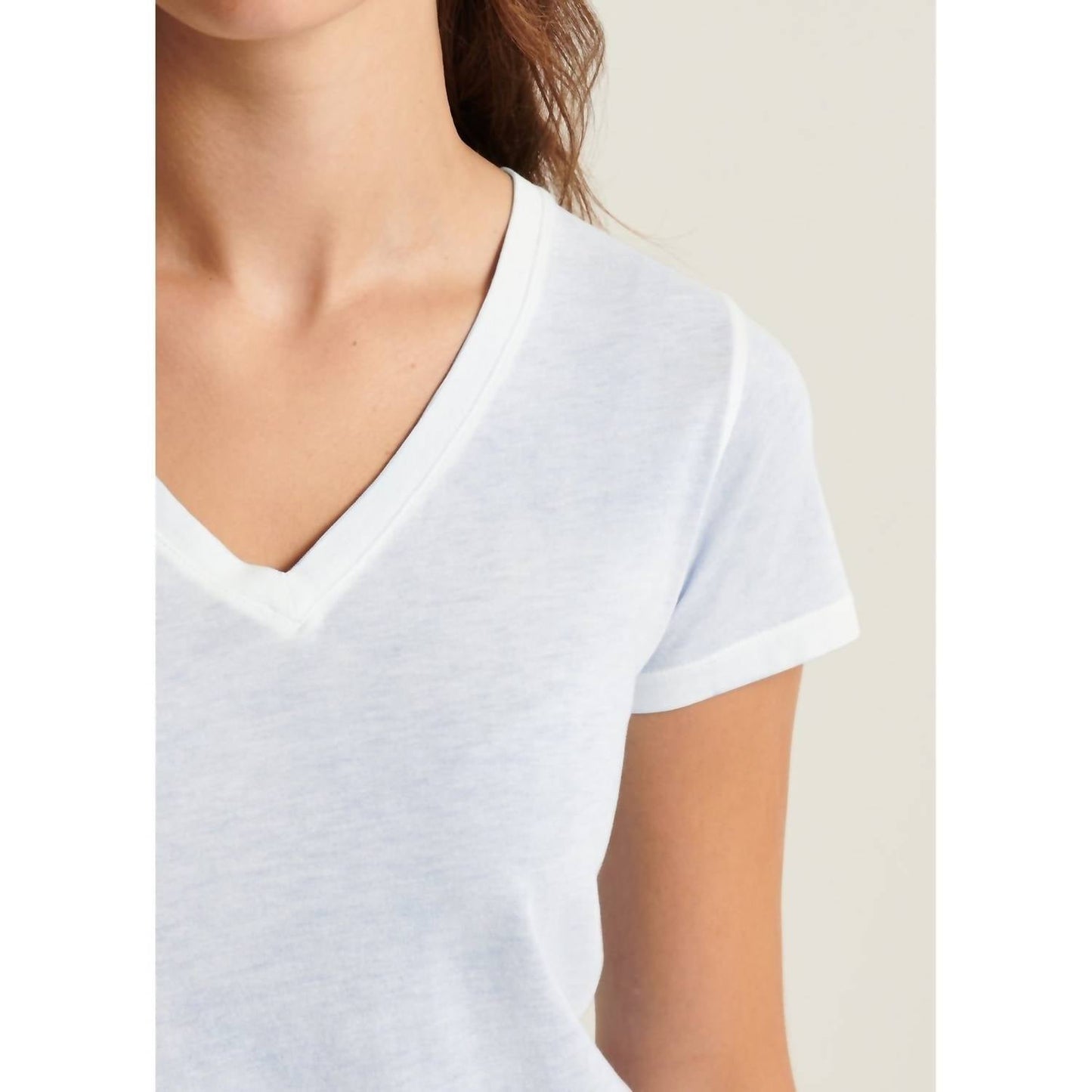 Patrick Assaraf - Pima Classic Rev Spray V-neck Top