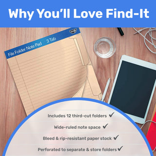 File Folder Notepad - Pack of 12