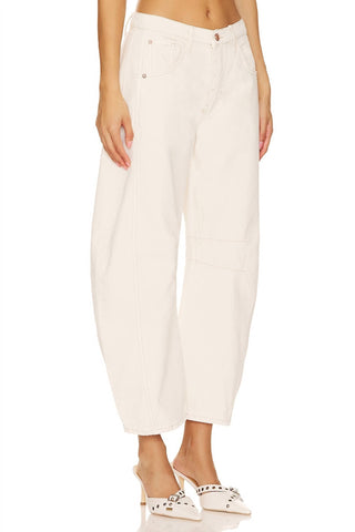 Free People - GOOD LUCK MID RISE BARREL JEANS