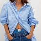 Free People - Sabine Striped Articulated Shirt