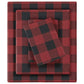 Woolrich Cotton Sheet Set Cottage Charms Print, 100% Cotton Flannel Sheets Warm & Fuzzy Bedding Set King Size Sheets, Fitted Pocket Fits Up to 14" Mattress, King Red/Black Buffalo Check, 4 Piece