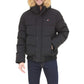 Tommy Hilfiger Men's Quilted Arctic Cloth Snorkel Bomber Jacket with Removable Hood (Standard and Big & Tall), Black, Large