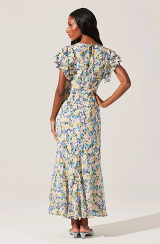 Astr - Celestine Floral Flutter Sleeve Dress