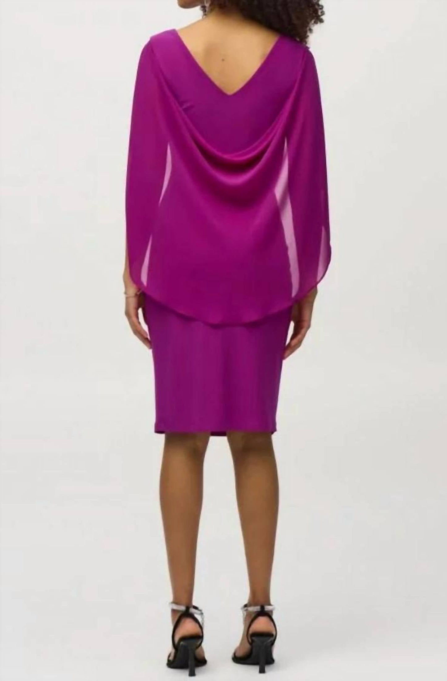Joseph Ribkoff - Silky Knit & Chiffon Sheath Dress