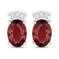 1.35 Carat Genuine Pink Tourmaline and White Diamond 14K White Gold Earrings