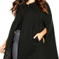 City Chic Women's Plus Size Jacket-Elegant Cape, Black, Large
