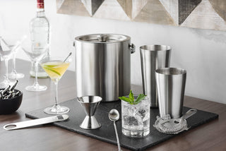 Double- Wall Stainless Steel Insulated Ice Bucket with Lid & Ice Tong