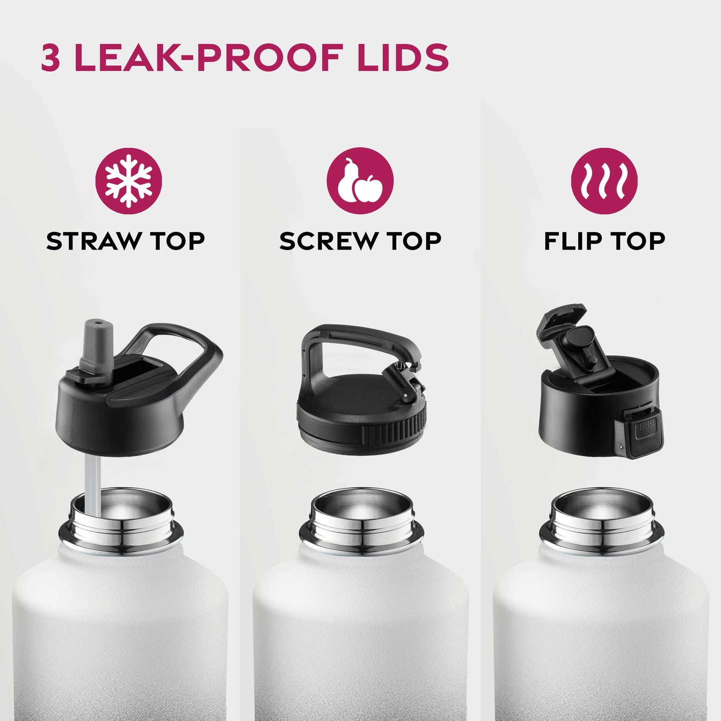 Insulated Sports Water Bottle with Straw