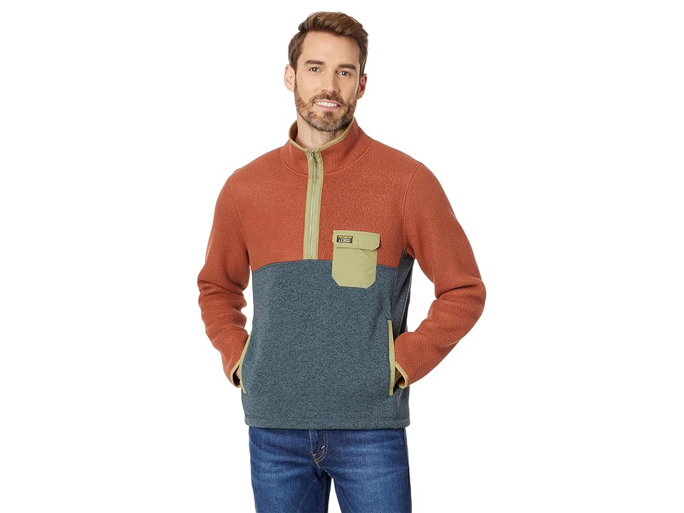 LLBean Men's Sweater Fleece Sherpa Hybrid Pullover