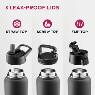 Insulated Sports Water Bottle with Straw