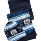Club Room Men's Bulldog Hat & Scarf Set Blue Navy