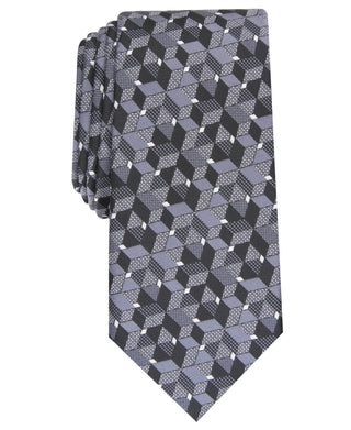 Alfani Mens Mooring Geo Silk Blend Business Neck Tie Black O/S