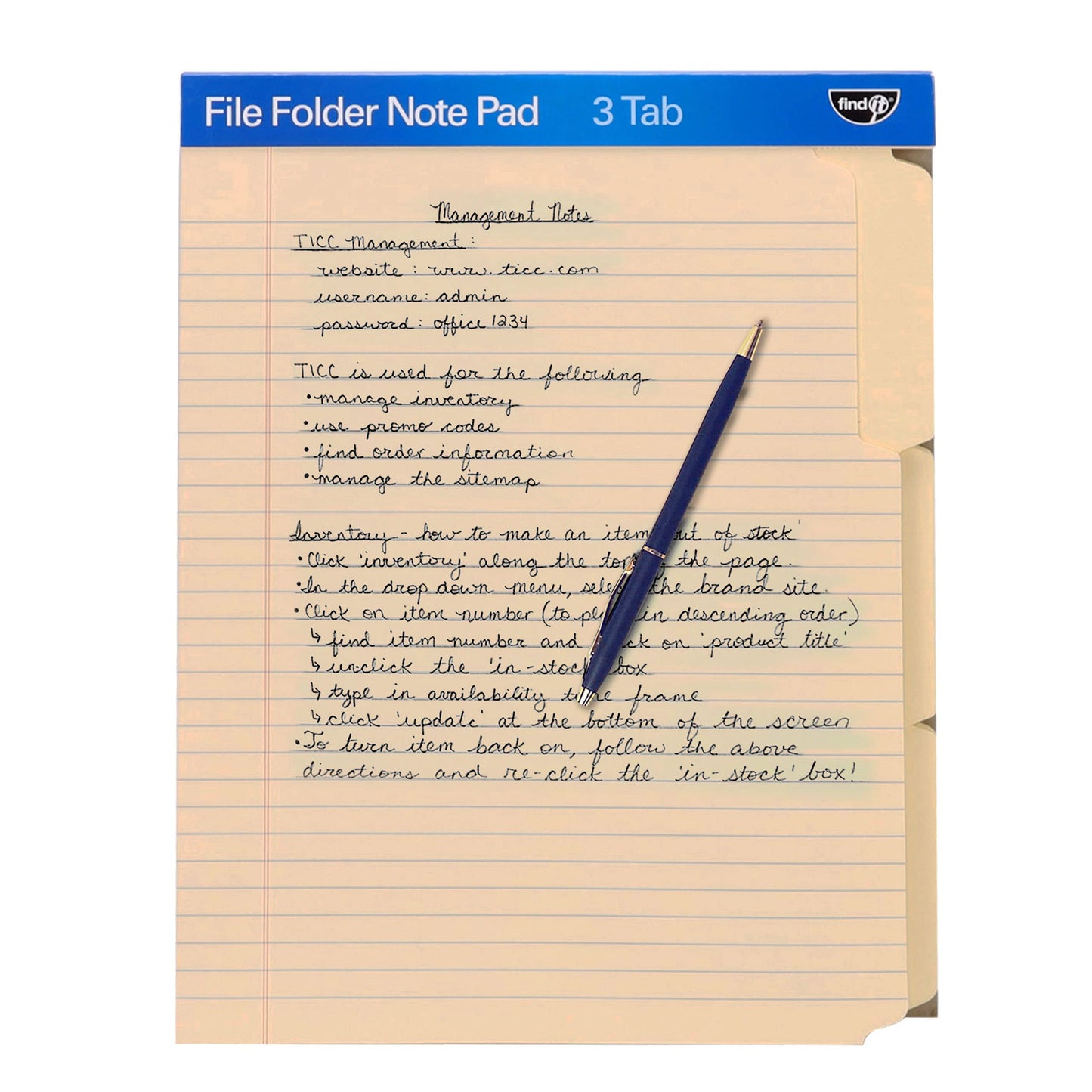 File Folder Notepad - Pack of 12