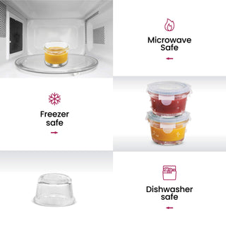 4 Oz Glass Food Containers - 6 Piece Set
