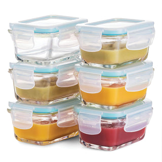 4 Oz Glass Food Containers - 6 Piece Set
