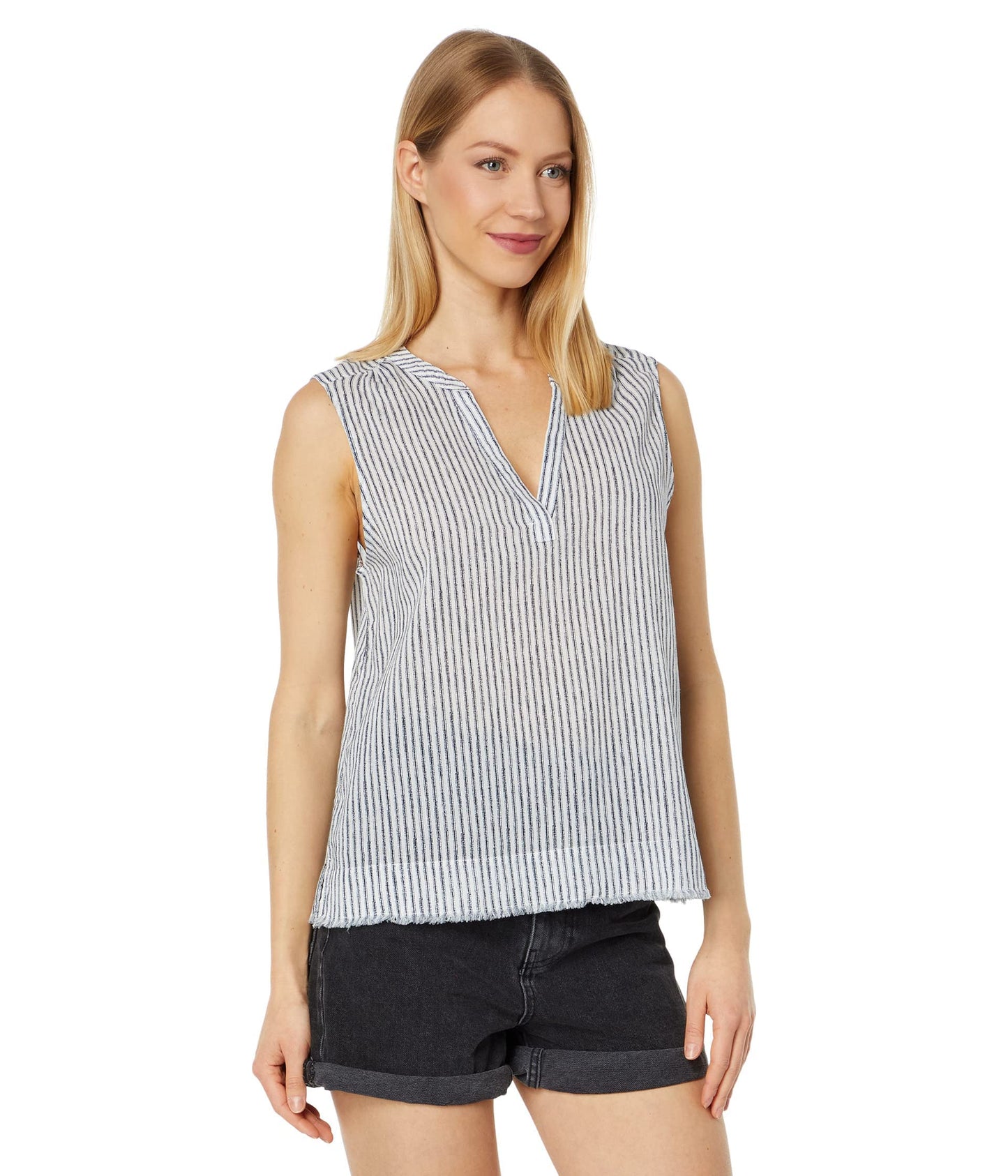Carve Designs Women's Dylan Tank Blouse - Navy Milos Stripe