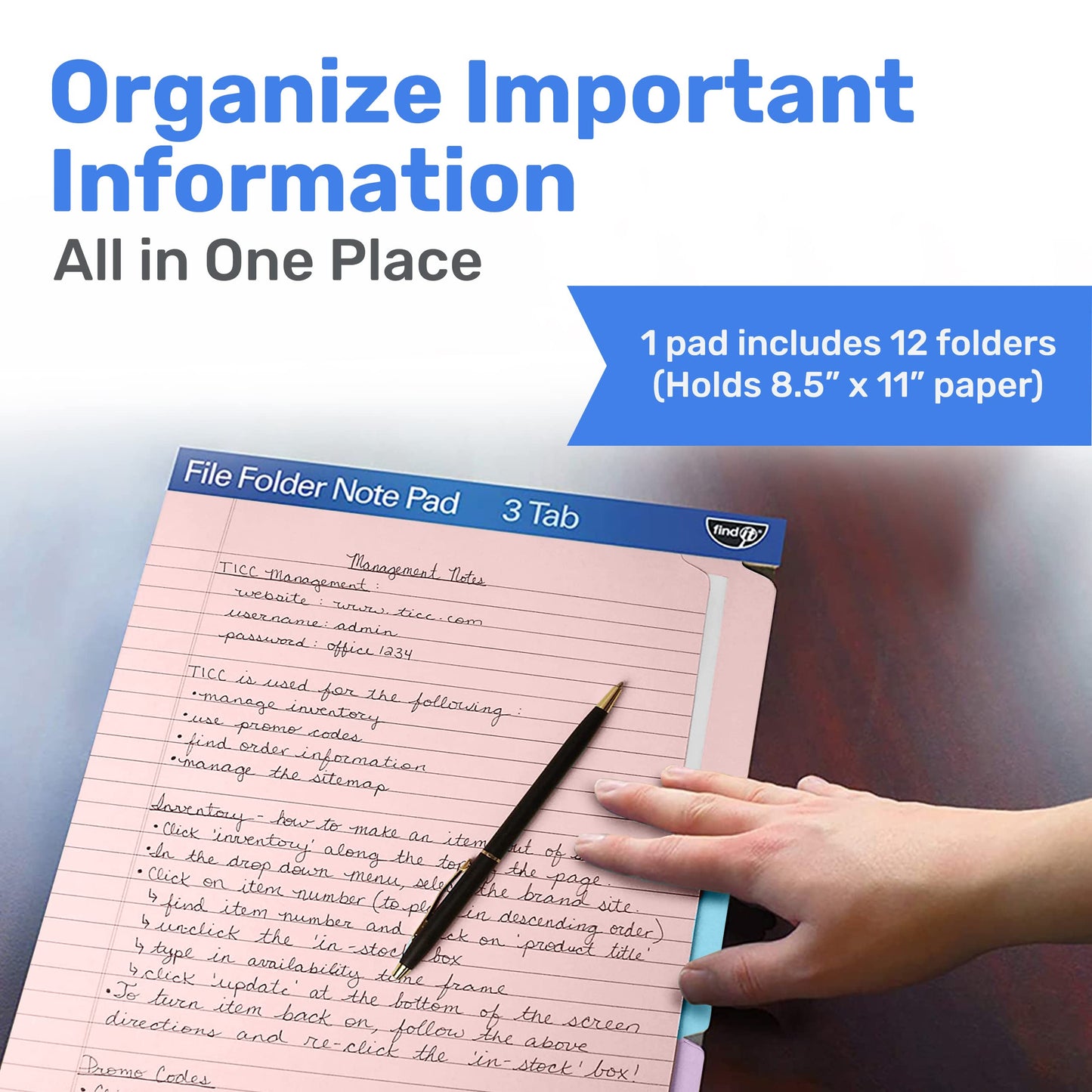 File Folder Notepad - Pack of 12