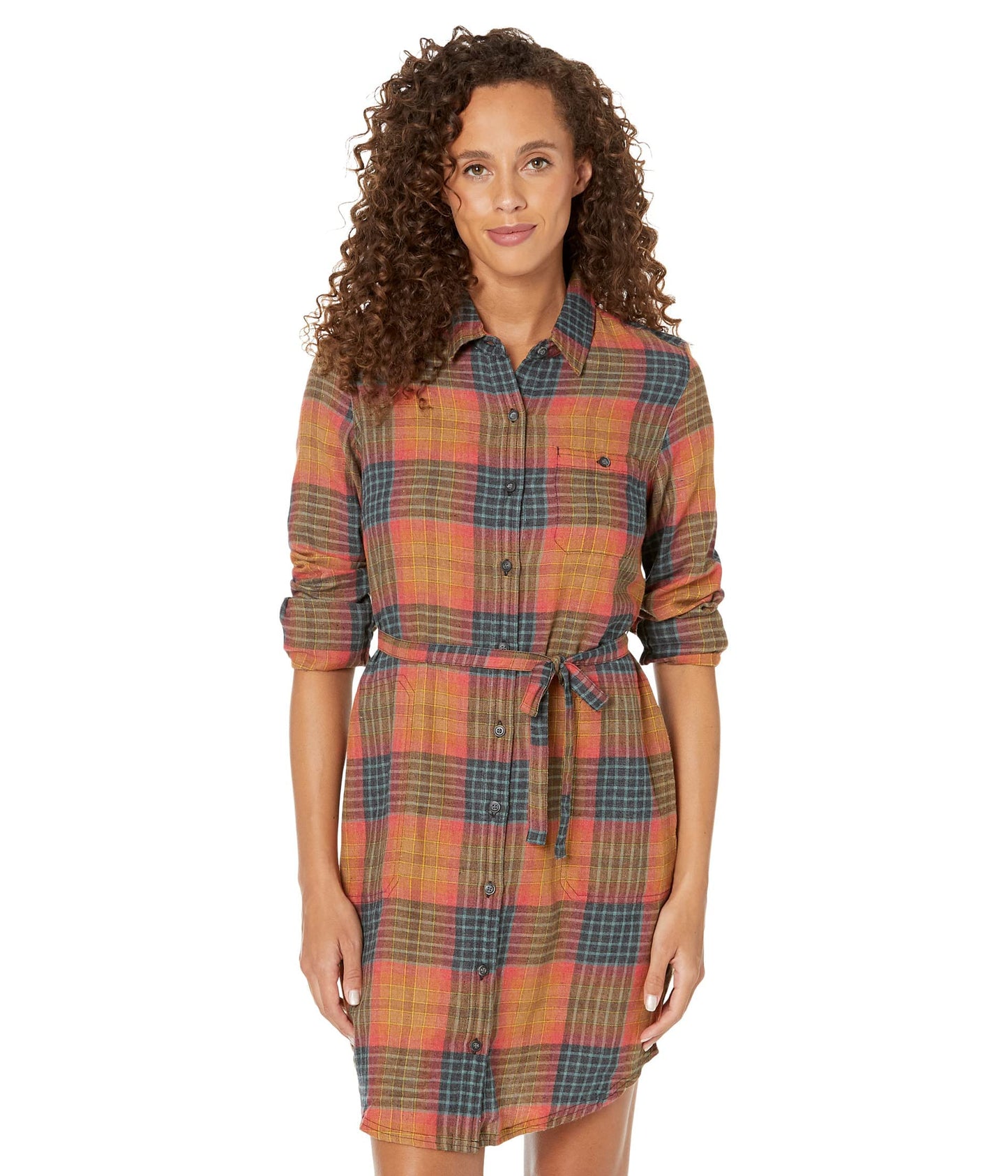 ToadCo Women's Re Form Flannel Shirtdress in Cedar Ombre