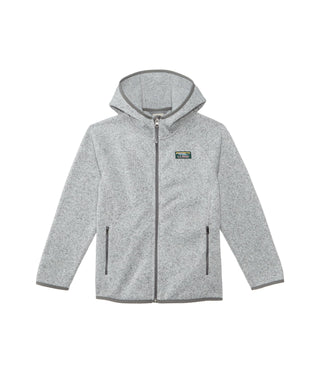Kids Hooded Sweater Fleece Jacket Pewter