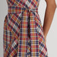 Lauren Ralph Lauren Women’s Belted Cotton Madras Sleeveless Dress Burgundy/Navy Multi 14
