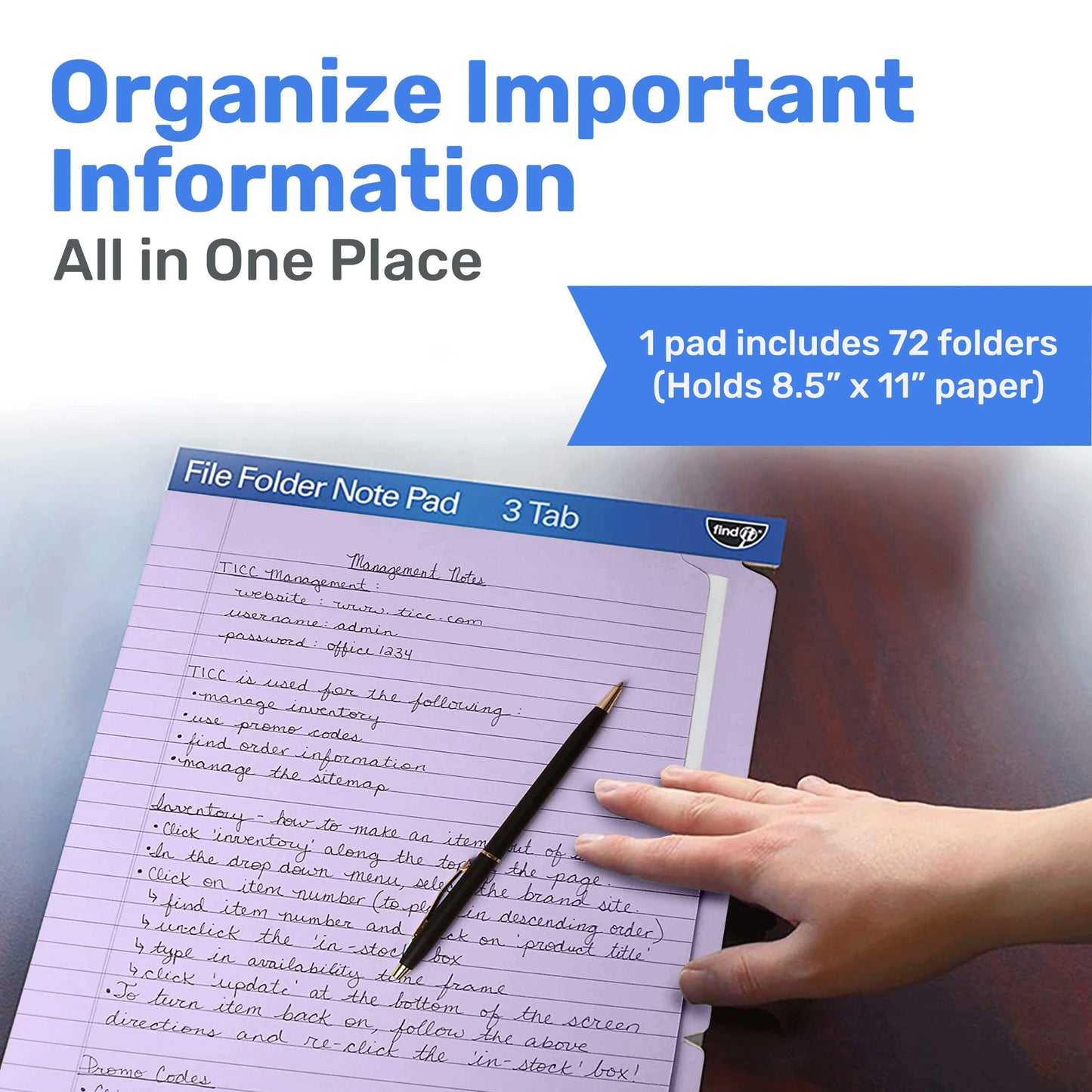 File Folder Notepad - Pack of 12