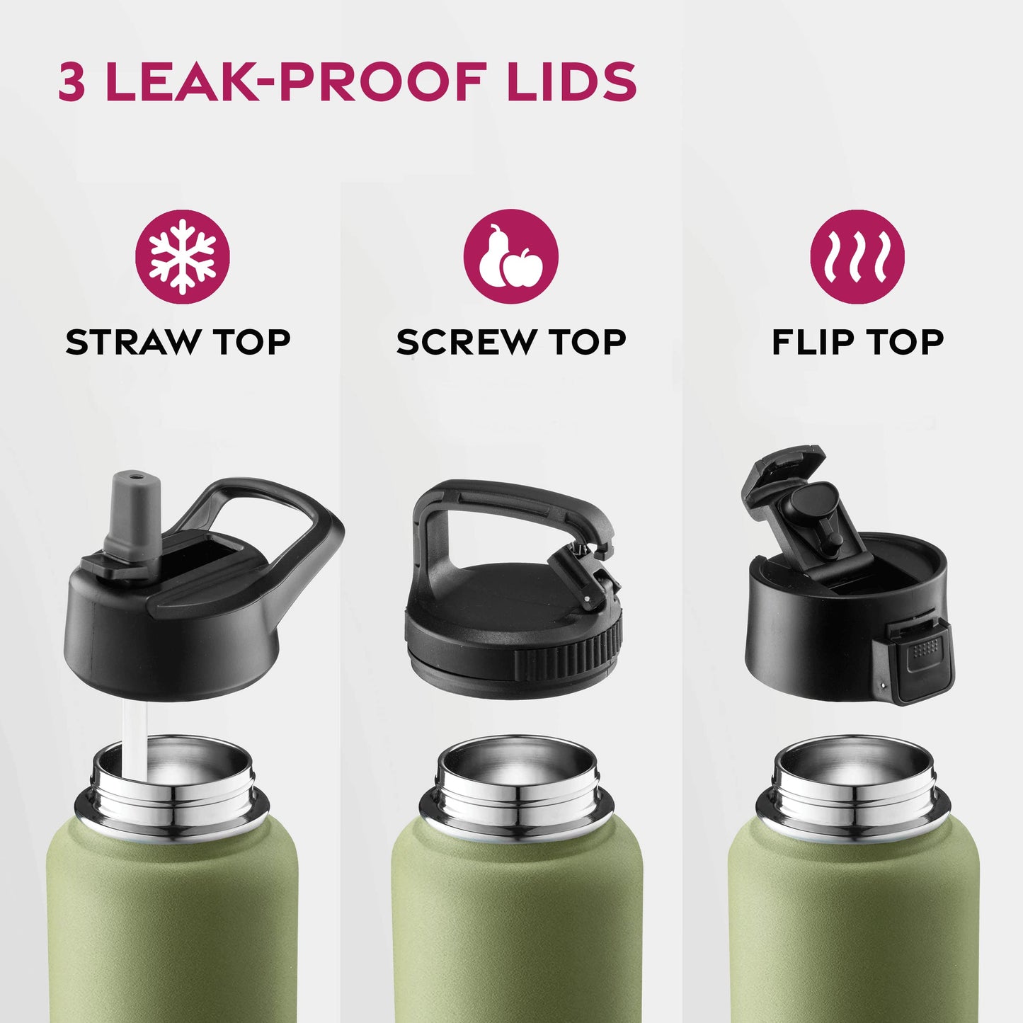 Insulated Sports Water Bottle with Straw