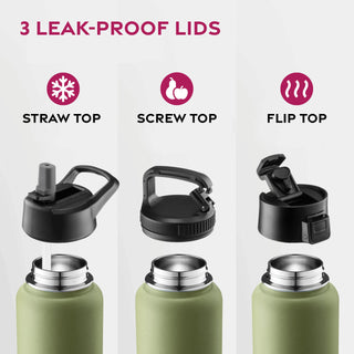 Insulated Sports Water Bottle with Straw