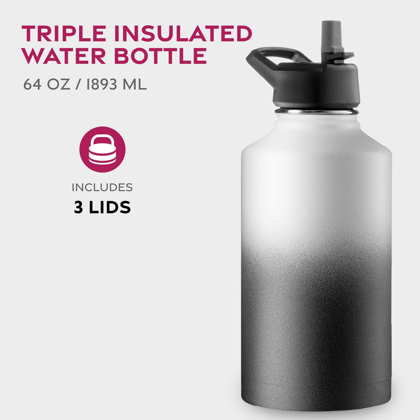 Insulated Sports Water Bottle with Straw