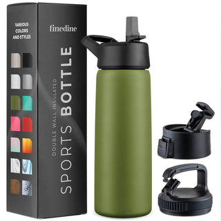 Insulated Sports Water Bottle with Straw