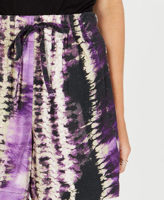 INC Womens Tie-Dye High Rise Casual Shorts Purple S