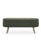 Ottoman Oval Storage Bench with Rubber Wood Legs