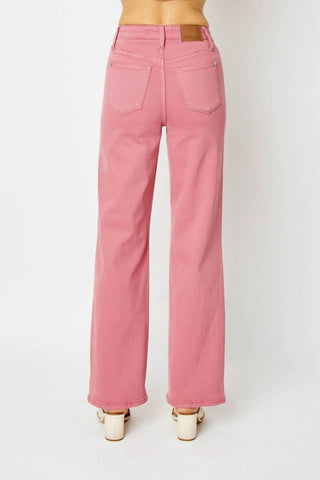 Judy Blue - Crochet Patch Garment Dyed Jeans