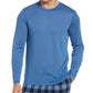 Perry Ellis Men's Jersey Long-Sleeve Pajama T-Shirt Blue Size Medium