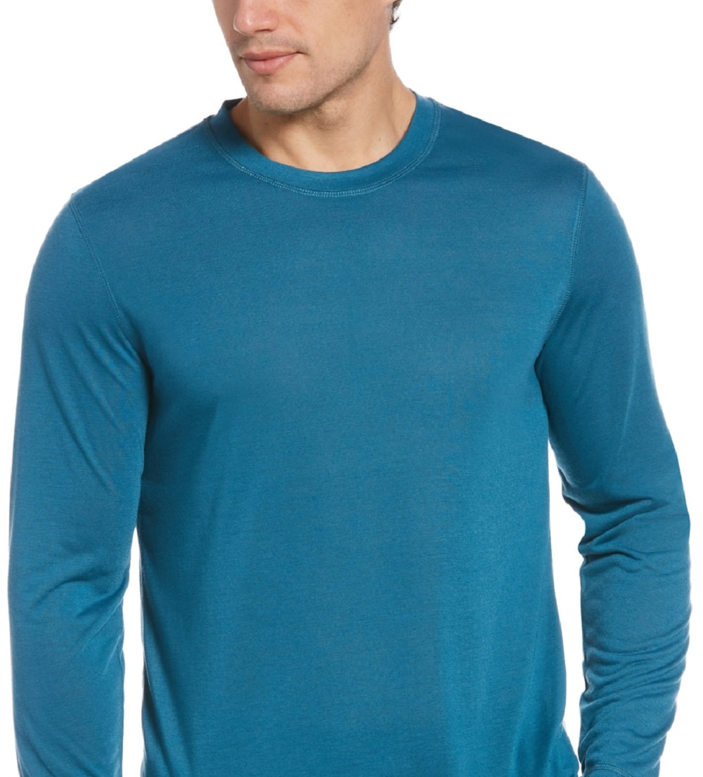 Perry Ellis Men's Jersey Long Sleeve Pajama T-Shirt Blue Size Small