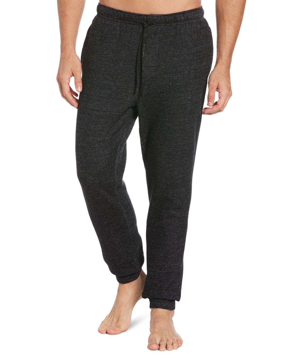 Perry Ellis Men's Heather Textured Knit Jogger Pants Black Size Small