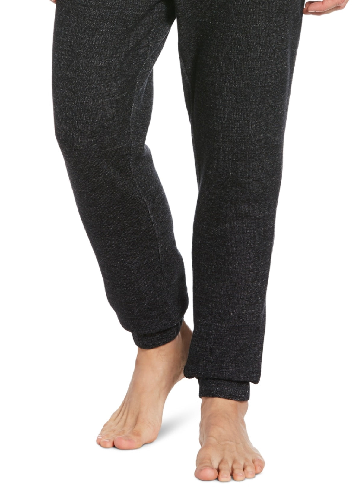 Perry Ellis Men's Heather Textured Knit Jogger Pants Black Size Small