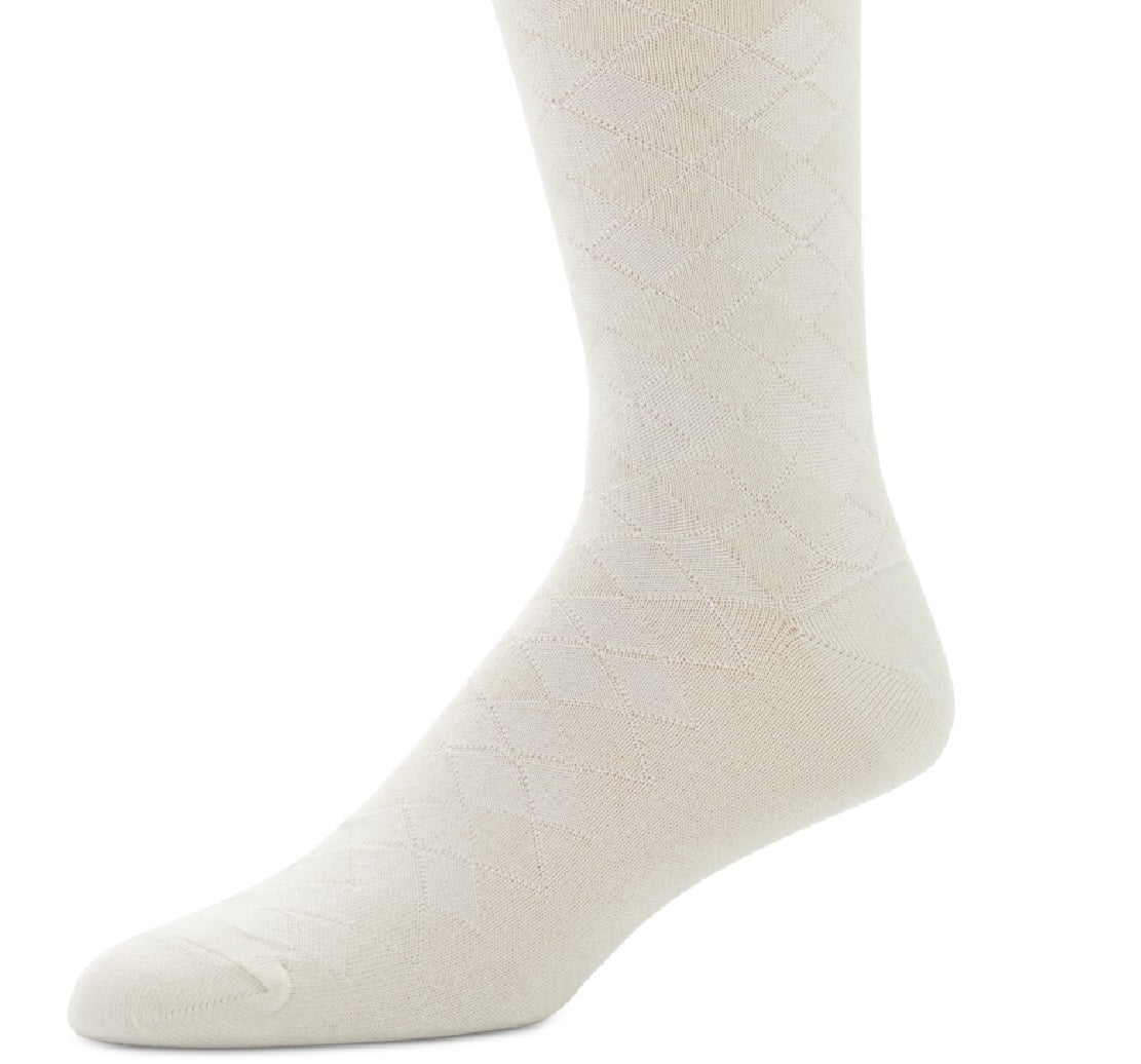 Perry Ellis Men's Diamond Single Pack Socks White Size Regular