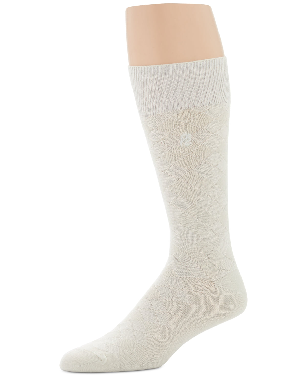 Perry Ellis Men's Diamond Single Pack Socks White Size Regular