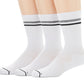 Perry Ellis Men's Retro Stripe Crew Pack Of 3 Socks White Size Regular