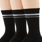 Perry Ellis Men's Retro Stripe Crew Pack Of 3 Socks Black Size Regular