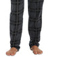 Perry Ellis Portfolio Men's Windowpane Plaid Textured Fleece Pajama Pants Black Size Small