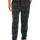 Perry Ellis Portfolio Men's Windowpane Plaid Textured Fleece Pajama Pants Black Size Small