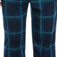Perry Ellis Portfolio Men's Windowpane Plaid Textured Fleece Pajama Pants Blue