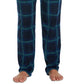 Perry Ellis Portfolio Men's Windowpane Plaid Textured Fleece Pajama Pants Blue Size X-Large