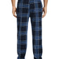 Perry Ellis Portfolio Men's Chevron Plaid Textured Fleece Pajama Pants Blue