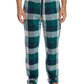 Perry Ellis Portfolio Men's Modern Buffalo Plaid Textured Fleece Pajama Pants Green Size X-Large