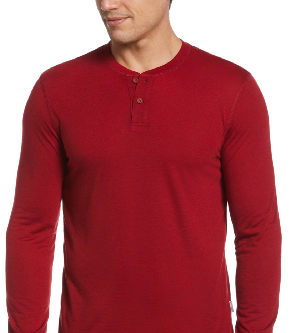 Perry Ellis Men's Solid Henley Sleep Shirt Red Size X-Large
