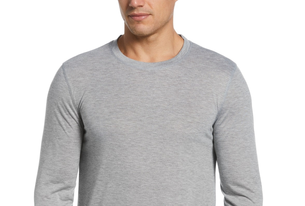 Perry Ellis Portfolio Men's Solid Long Sleeve Pajama T-Shirt Gray Size Large