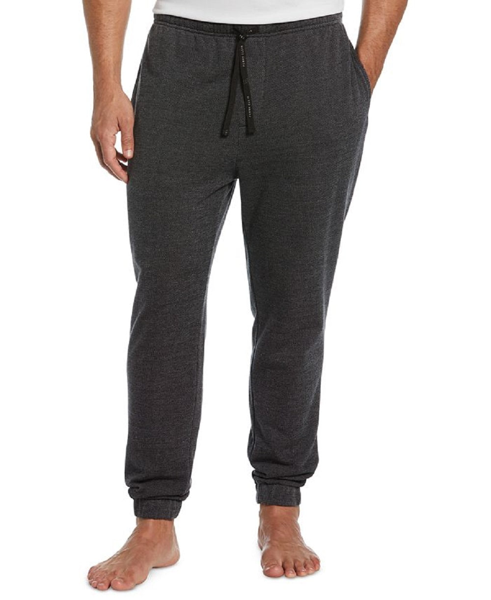 Perry Ellis Men's Heathered Textured Knit Fleece Pajama Joggers Gray Size X-Large